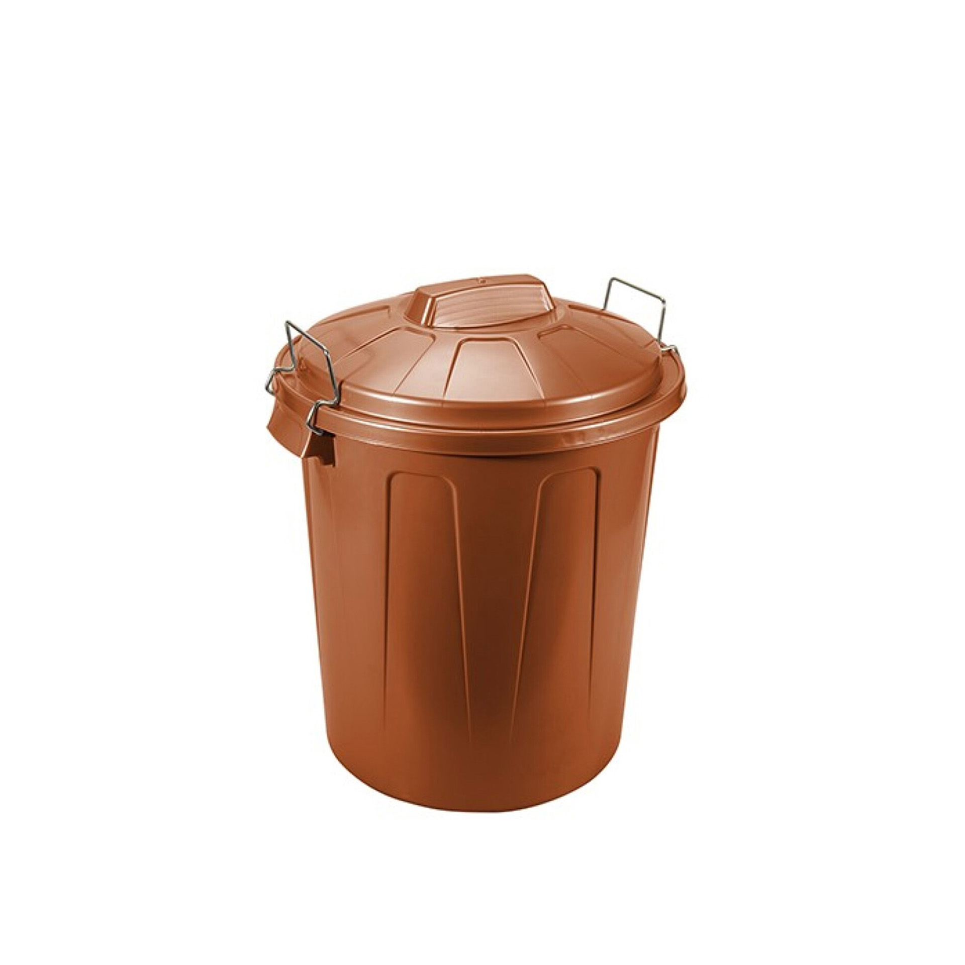 Balde Lixo com Asa Metal Castanho 70L 64X50X47cm