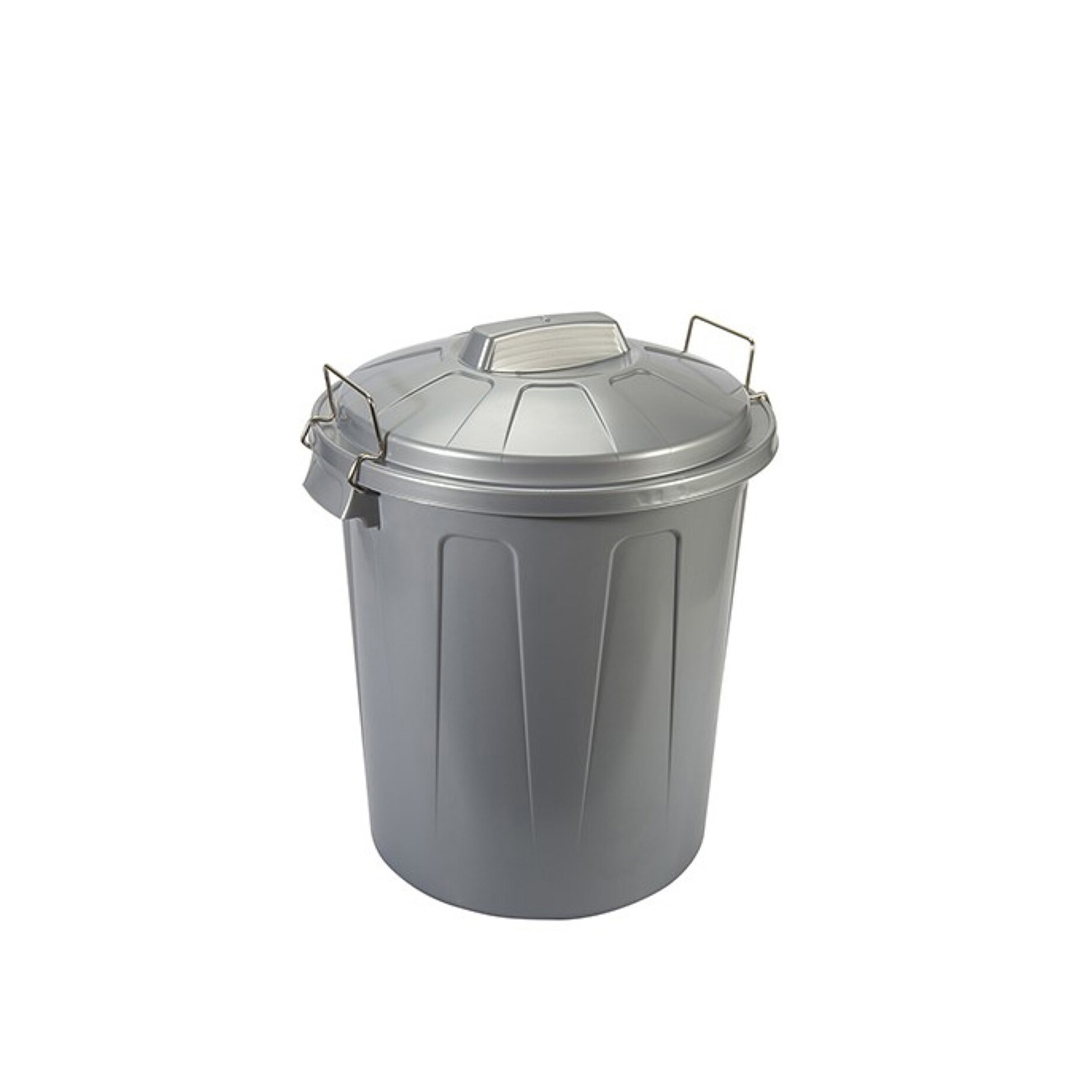 Balde Lixo com Asa Metal Cinza 70L 64X50X47cm