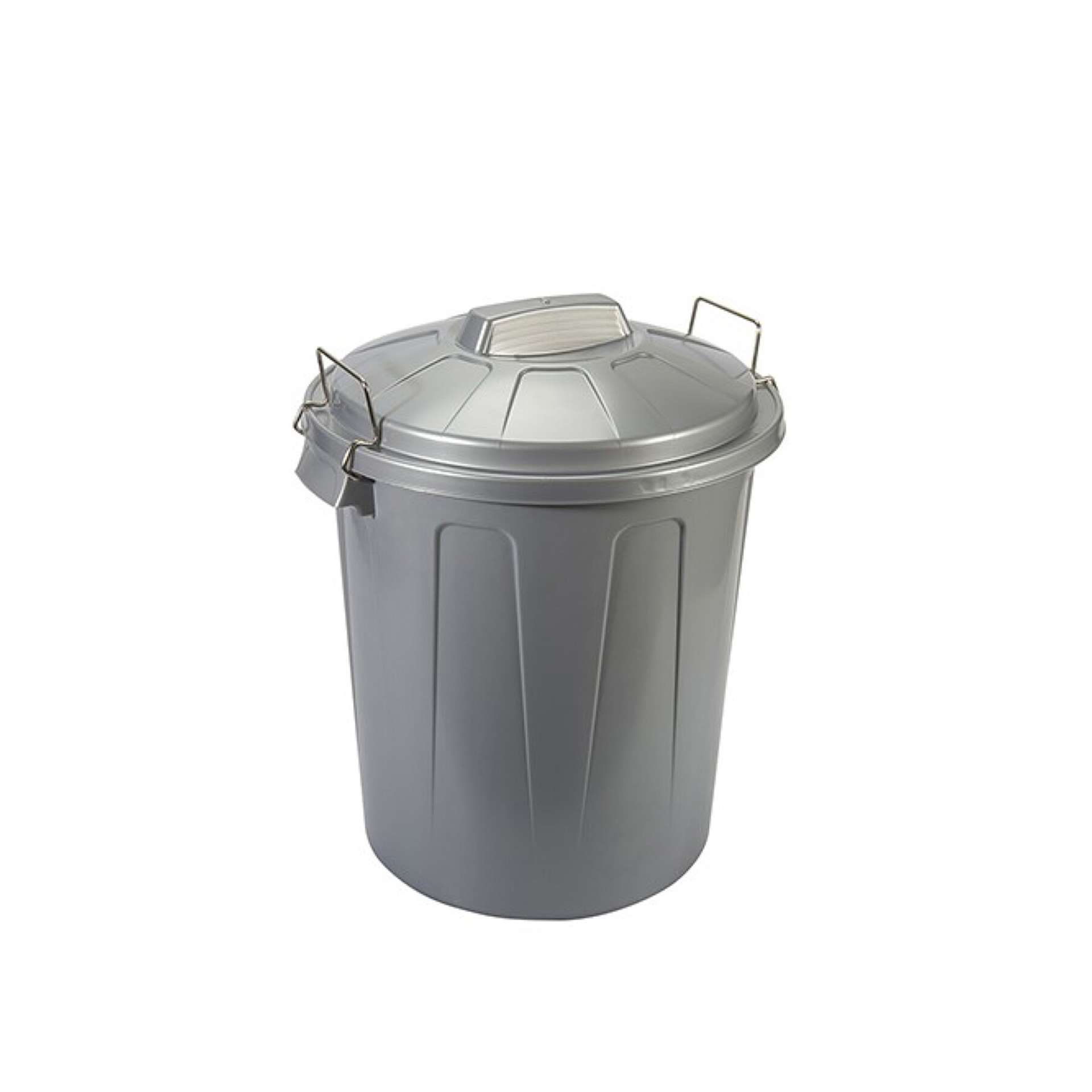 Balde Lixo com Asa Metal Cinza 100L 75X54X50cm
