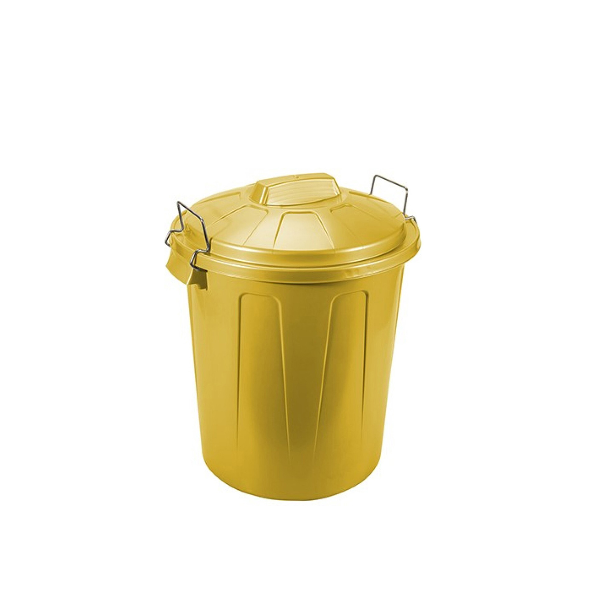 Balde Lixo com Asa Metal Amarelo 51L 55X46X44cm