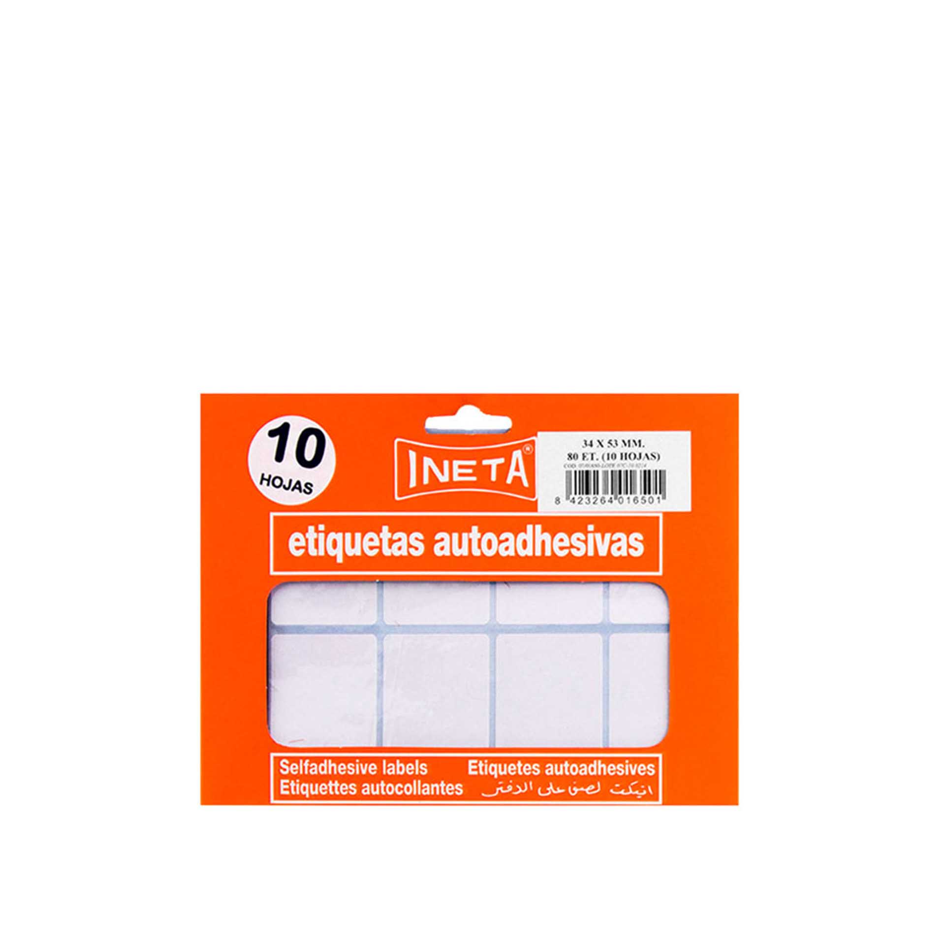 INETA BLISTER ETIQUETAS AUTOCOLANTES 34X53MM