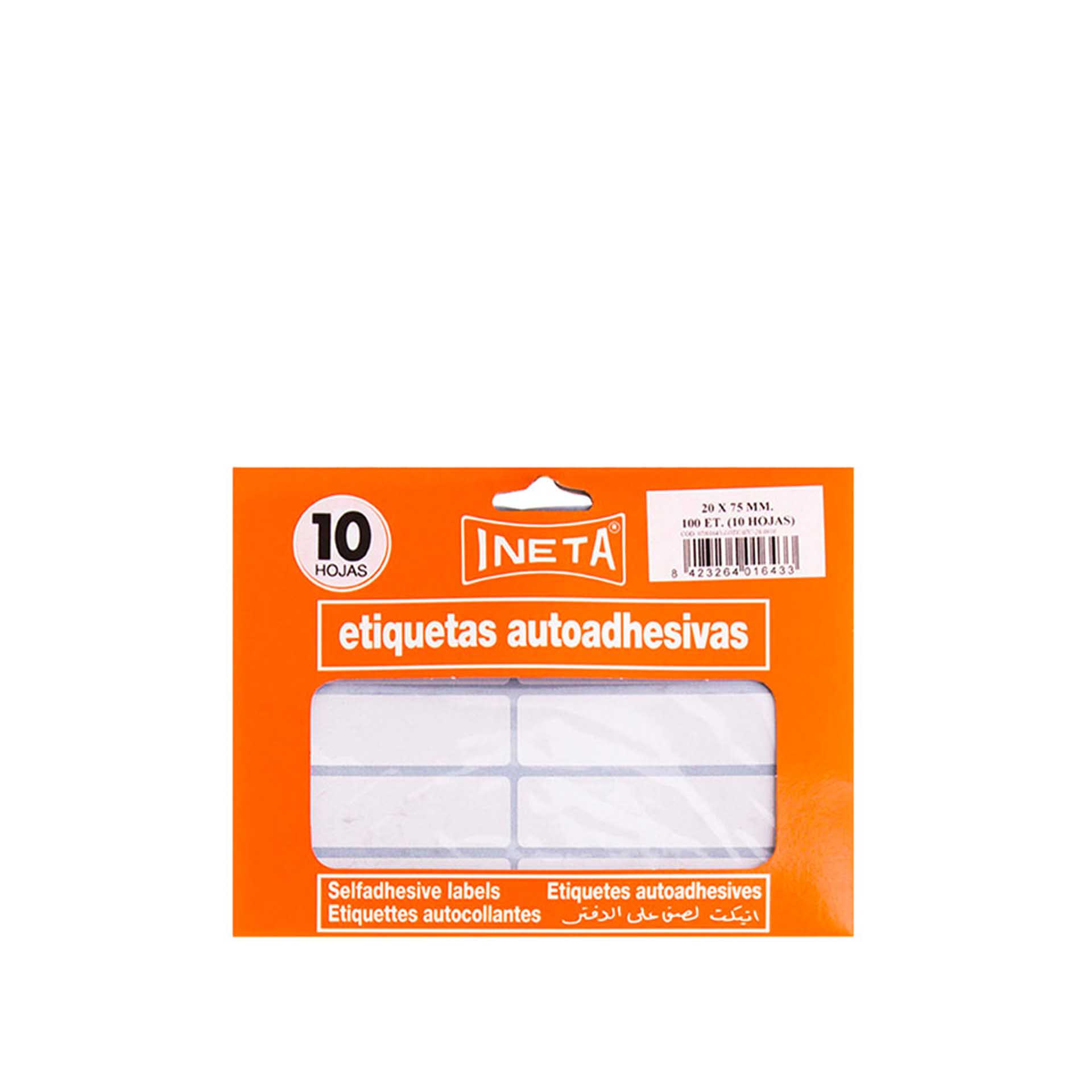 INETA BLISTER ETIQUETAS AUTOCOLANTES 20X75MM
