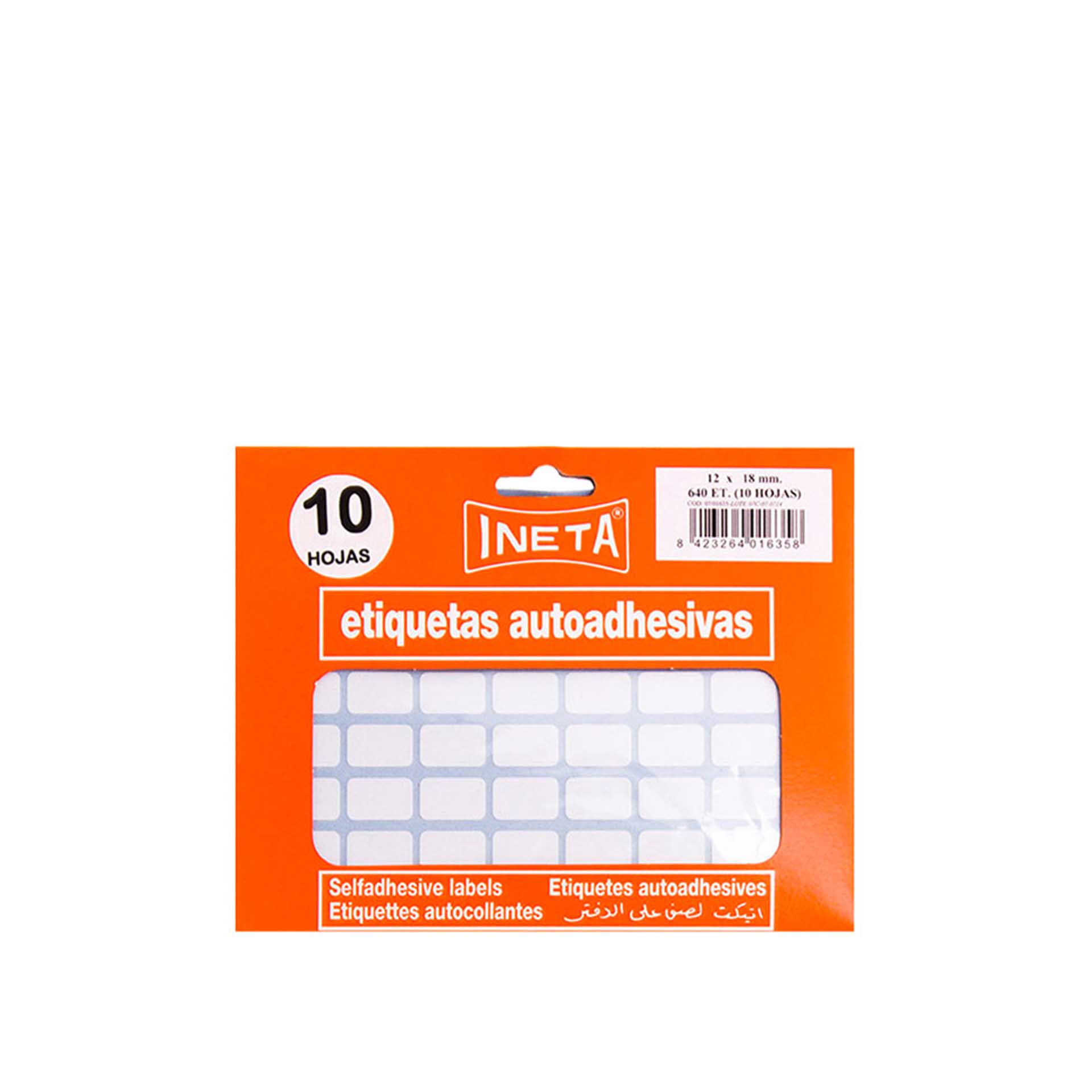 INETA BLISTER ETIQUETAS AUTOCOLANTES 12X18MM