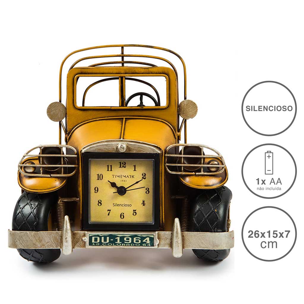 RELOGIO VINTAGE CARRO 26X15X7CM CL236