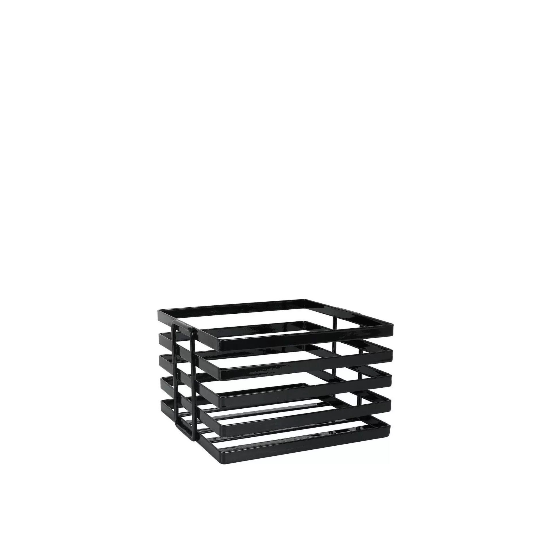 Suporte Cesta Metal Quadrado Preto