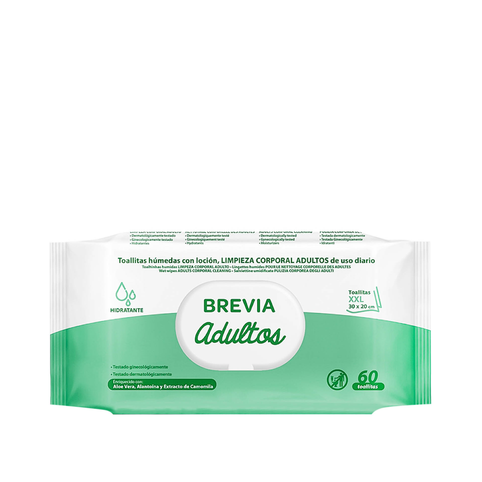 TOALHITAS CORPORAL ADULTOS XXL 30X20CM PACK 60