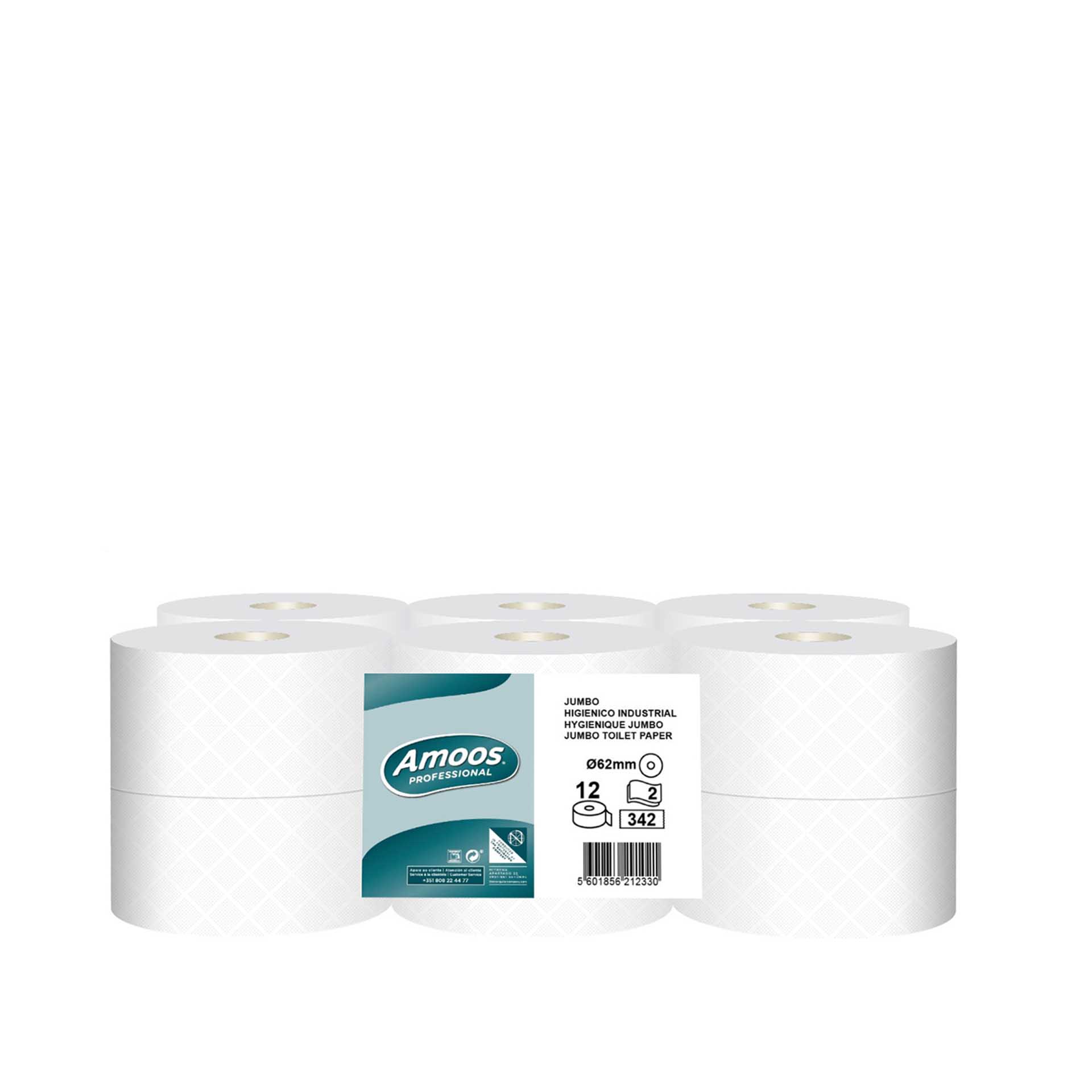 ROLO PAPEL HIGIÉNICO JUMBO 2F 120M 324 SERVIÇOS PACK 12