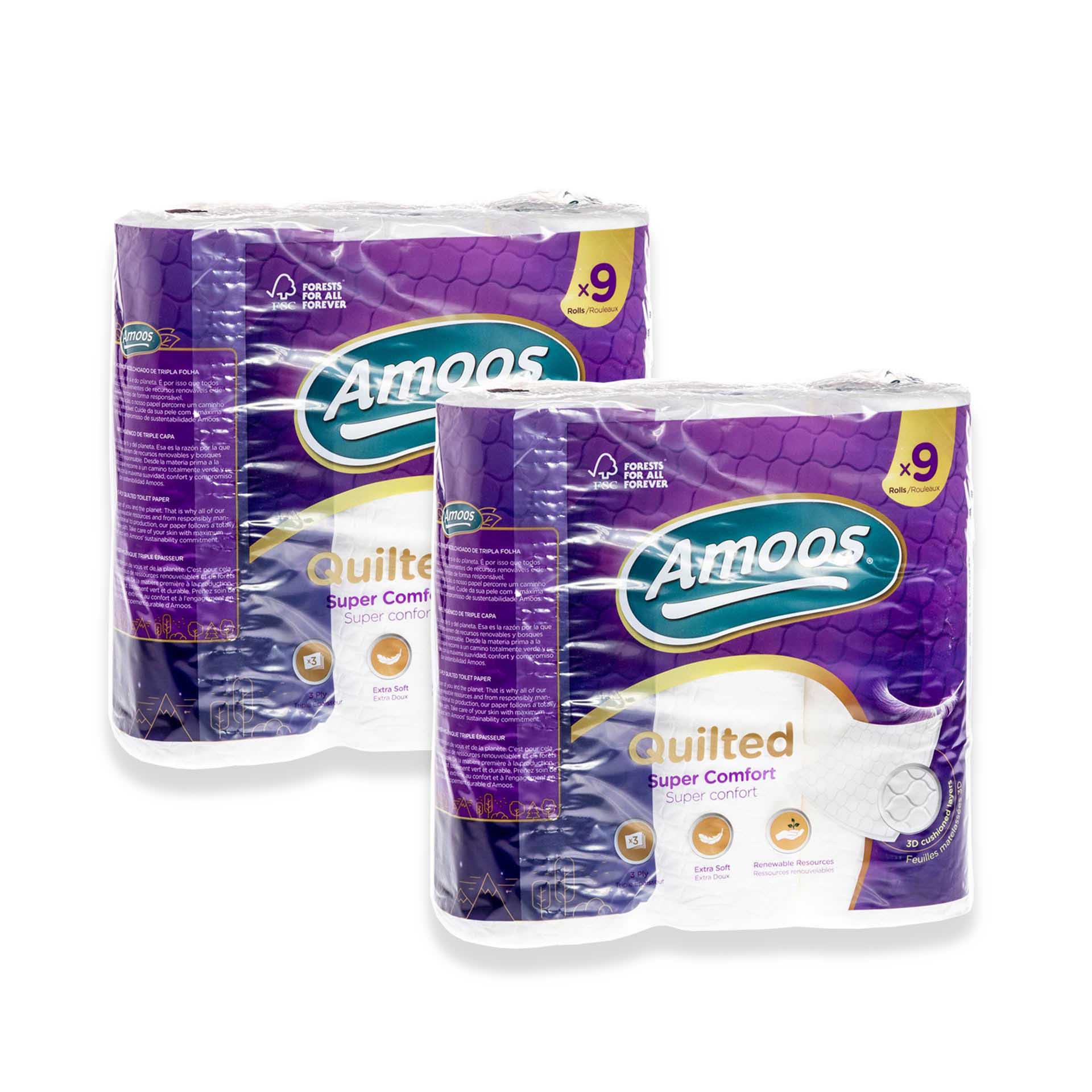 ACOLCHOADO ROLO PAPEL HIGIÉNICO DOMÉSTICO 3F PACK 9