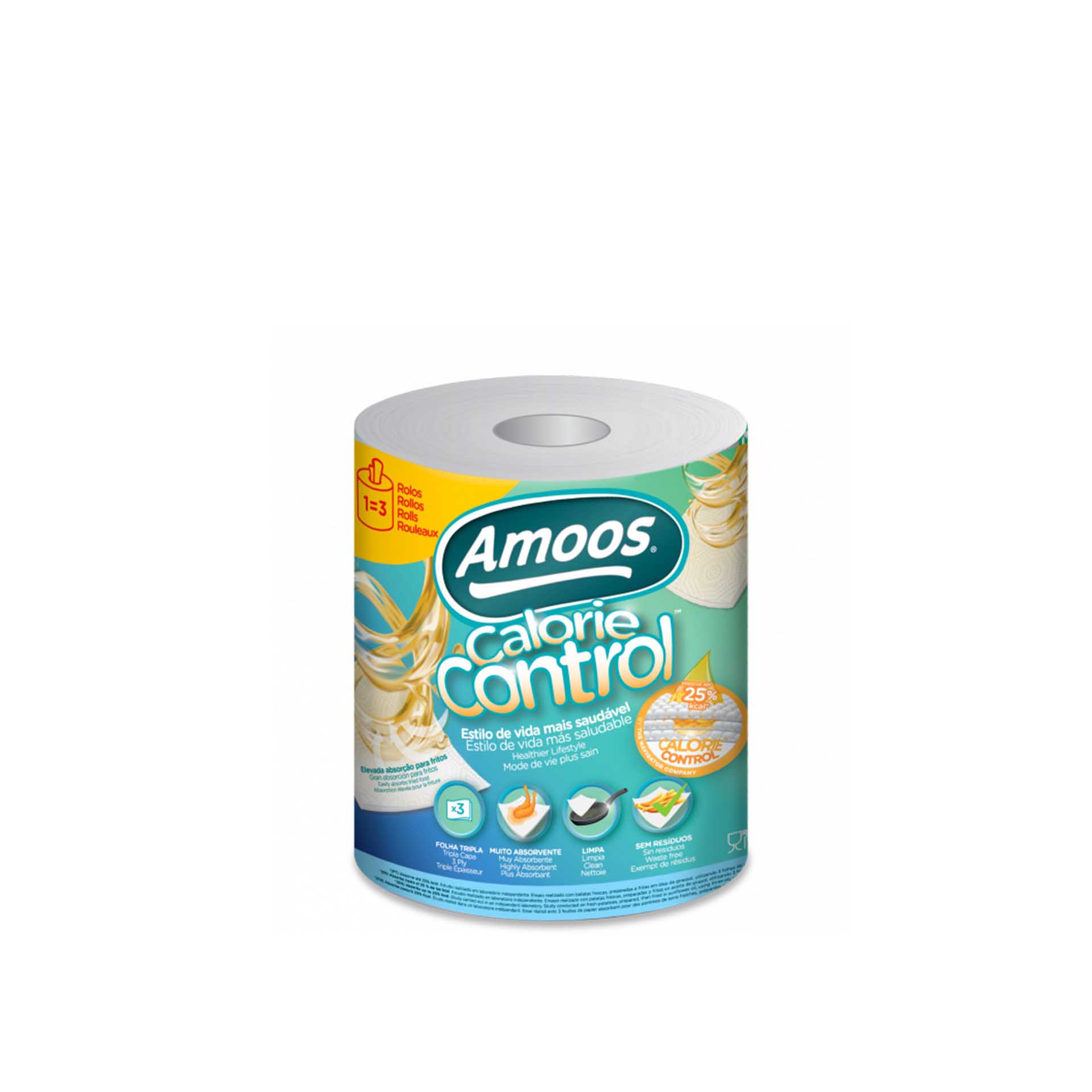 Rolo Papel Multiusos Calorie Control 3 Folhas 1=3