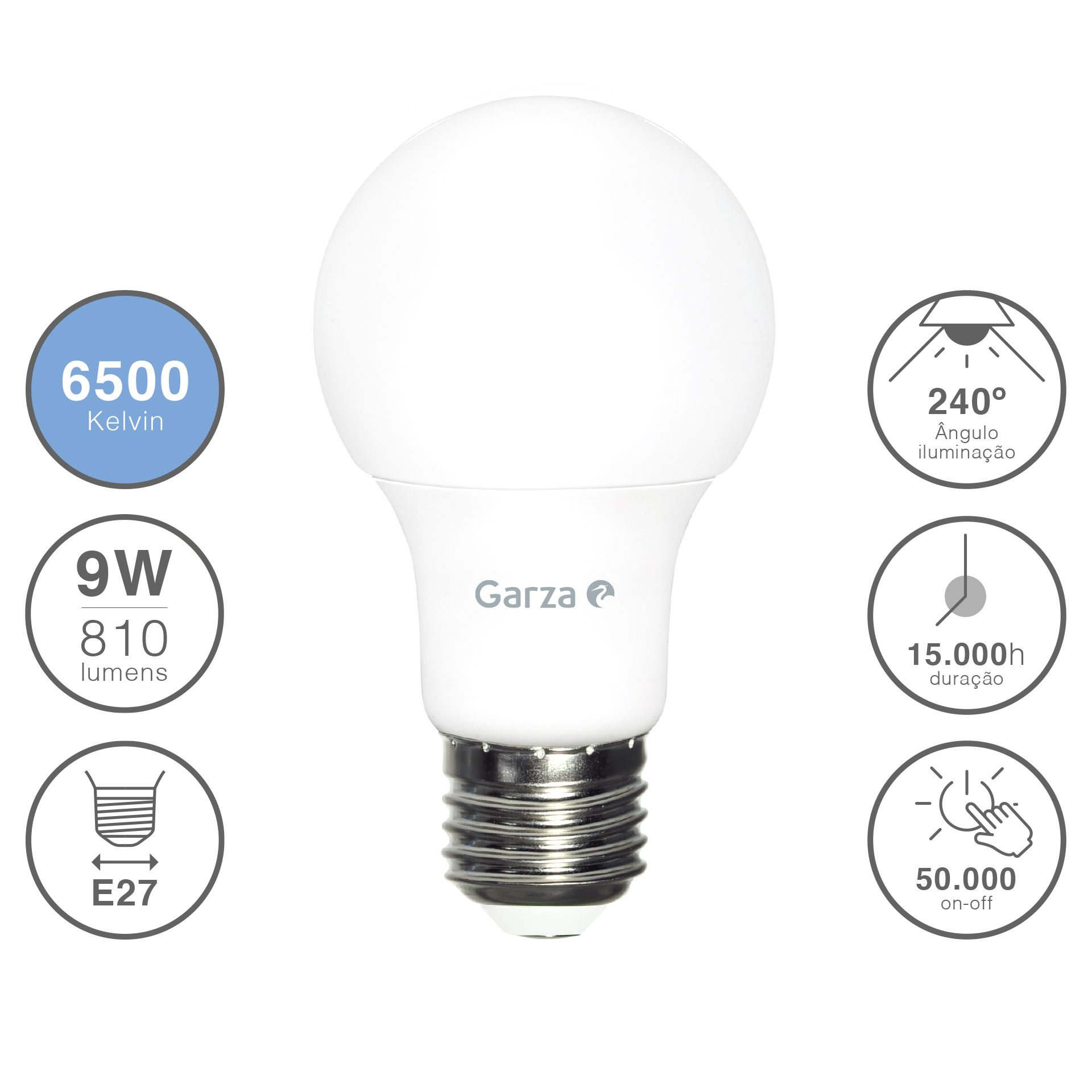 LAMPADA LED STANDARD E27 9W FRIA