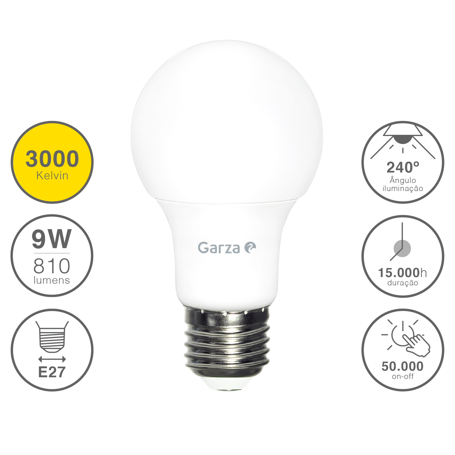 LAMPADA LED STANDARD E27 9W QUENTE