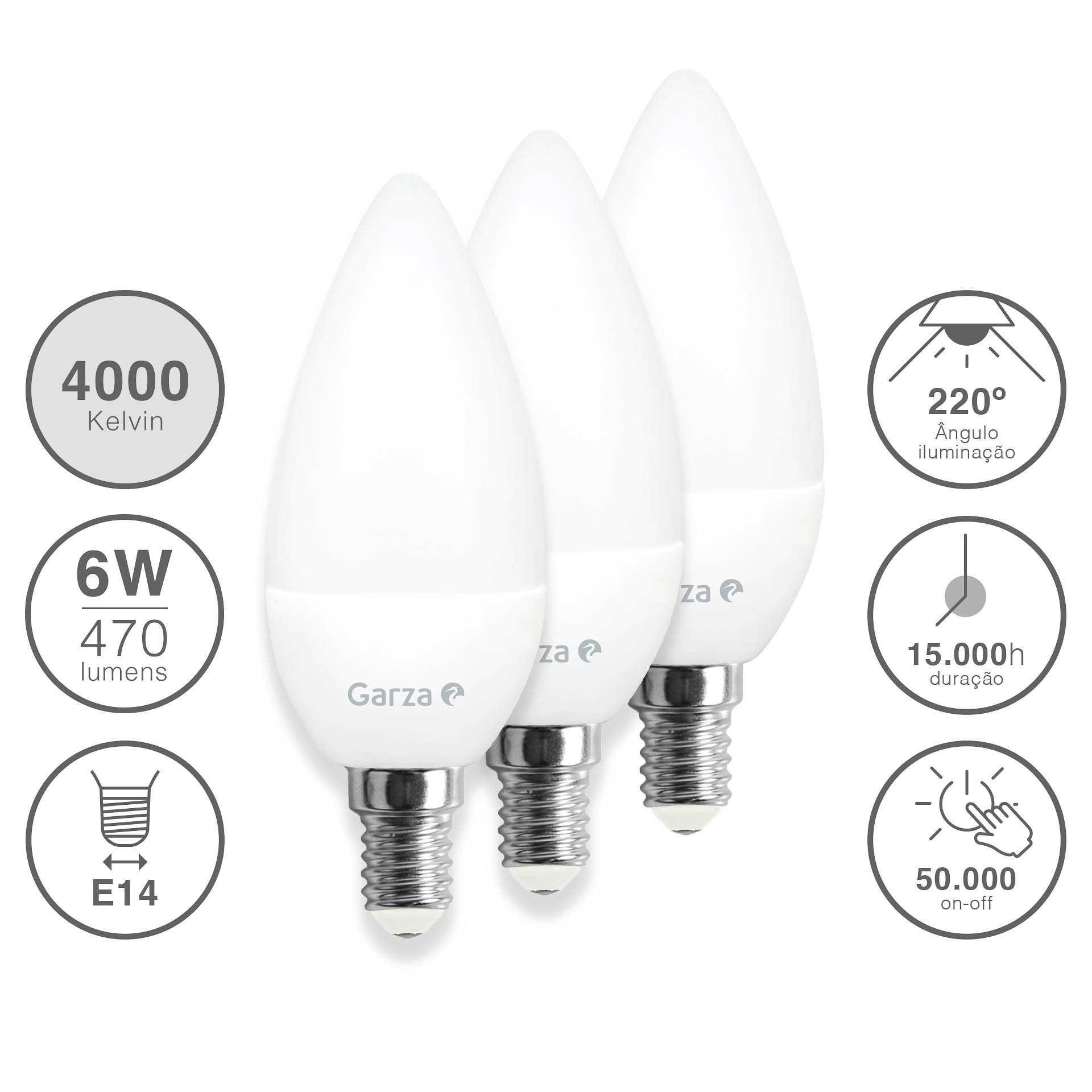 LAMPADA LED VELA E14 6W PACK 2+1 461164