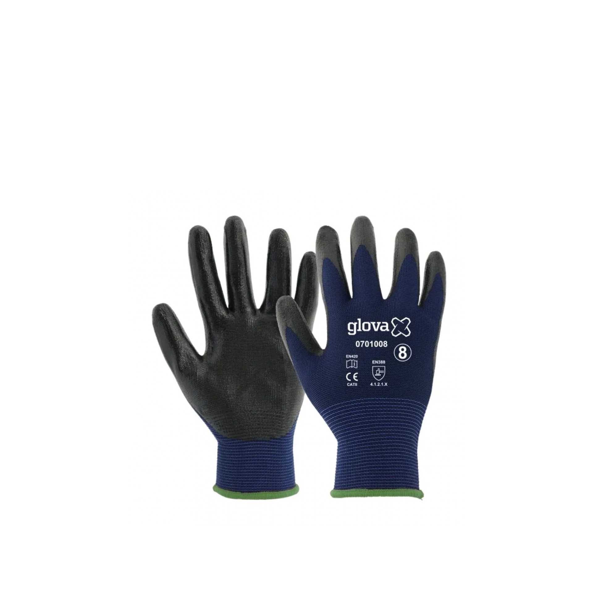 Luva Nylon com Nitrilo Preto