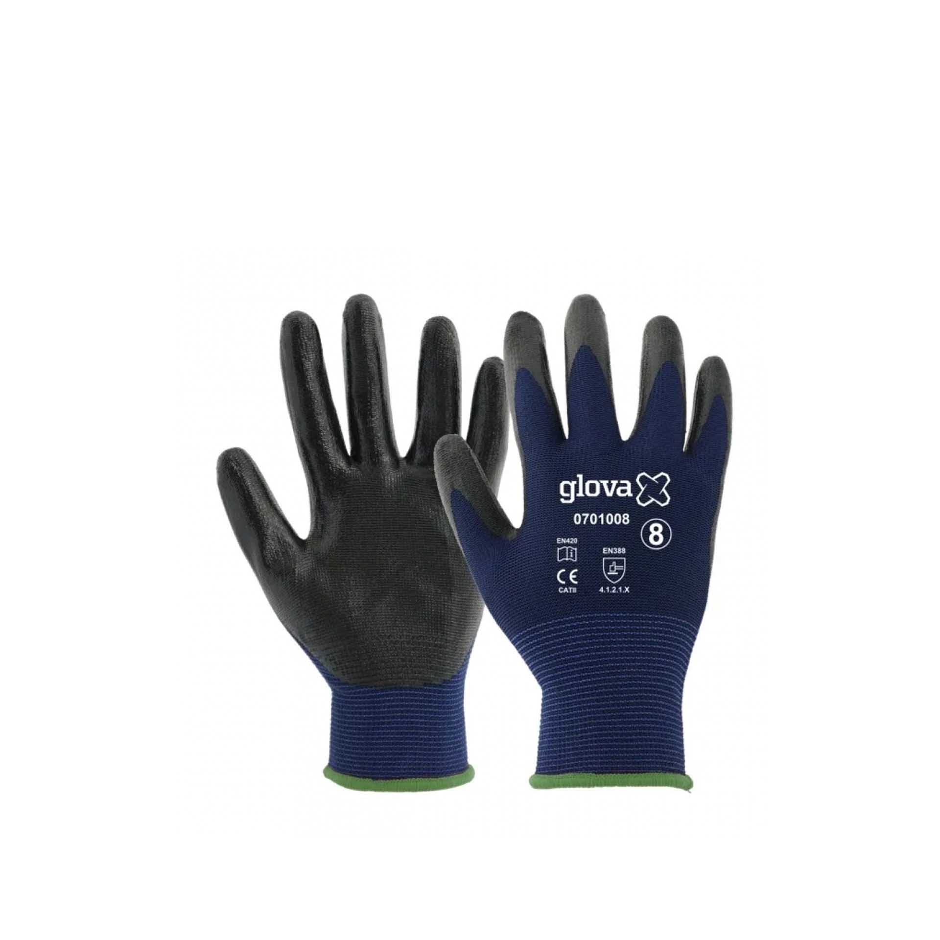 Luva Nylon com Nitrilo Preto XL N.9