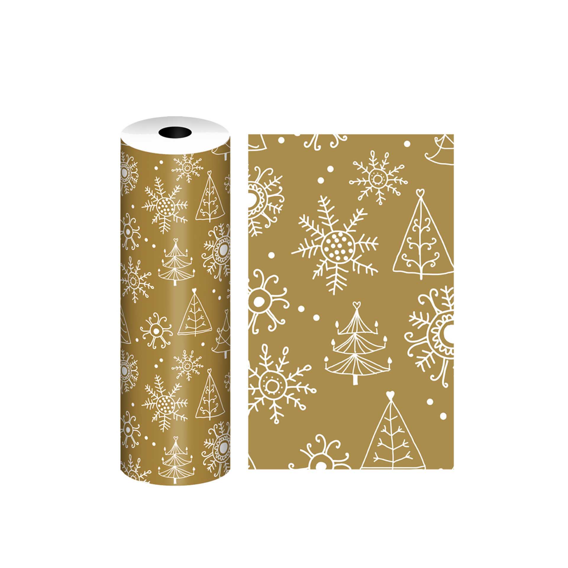 Bobine Papel Embrulho Celuloso Natal 4KG/62CM Dourado