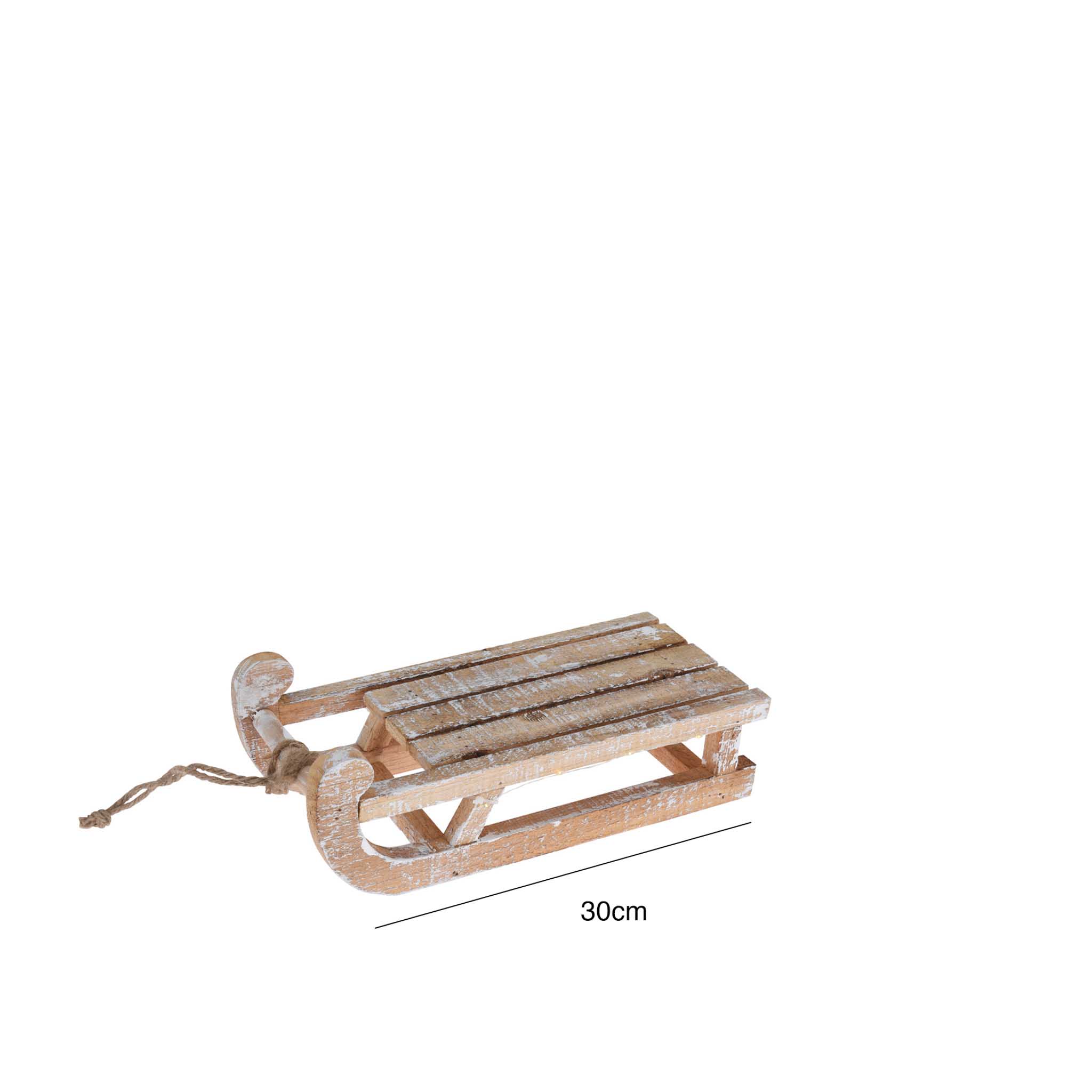 Trenó Com Luzes Led Branco 30CM