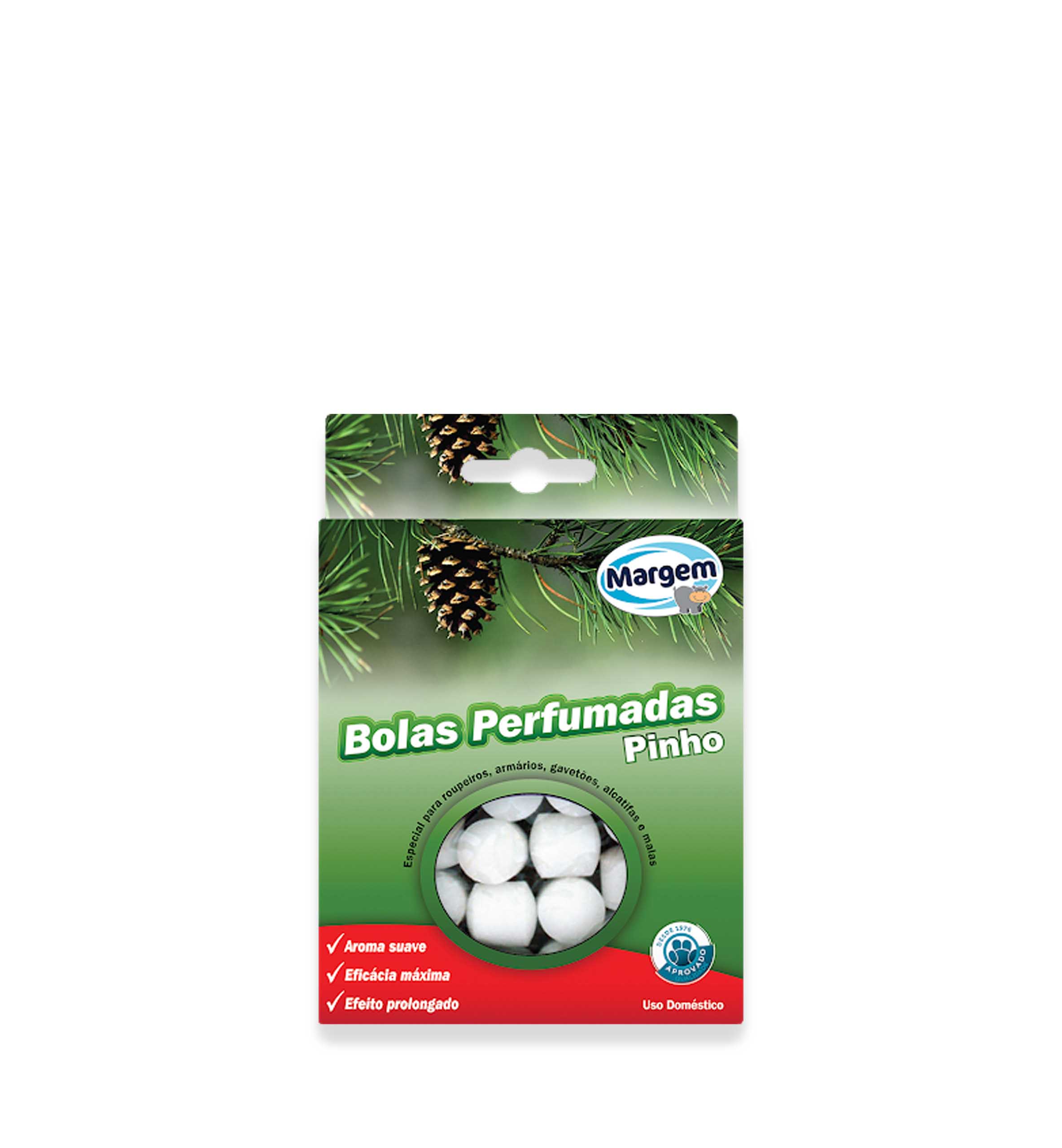 MARGEM BOLAS NAFTALINA PERFUMADA PINHO 80G