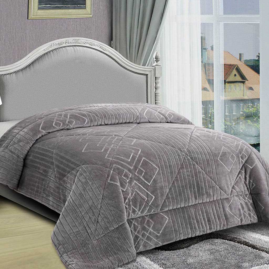 AMO COMFORTER SHERPA CASAL CINZA 240X260CM