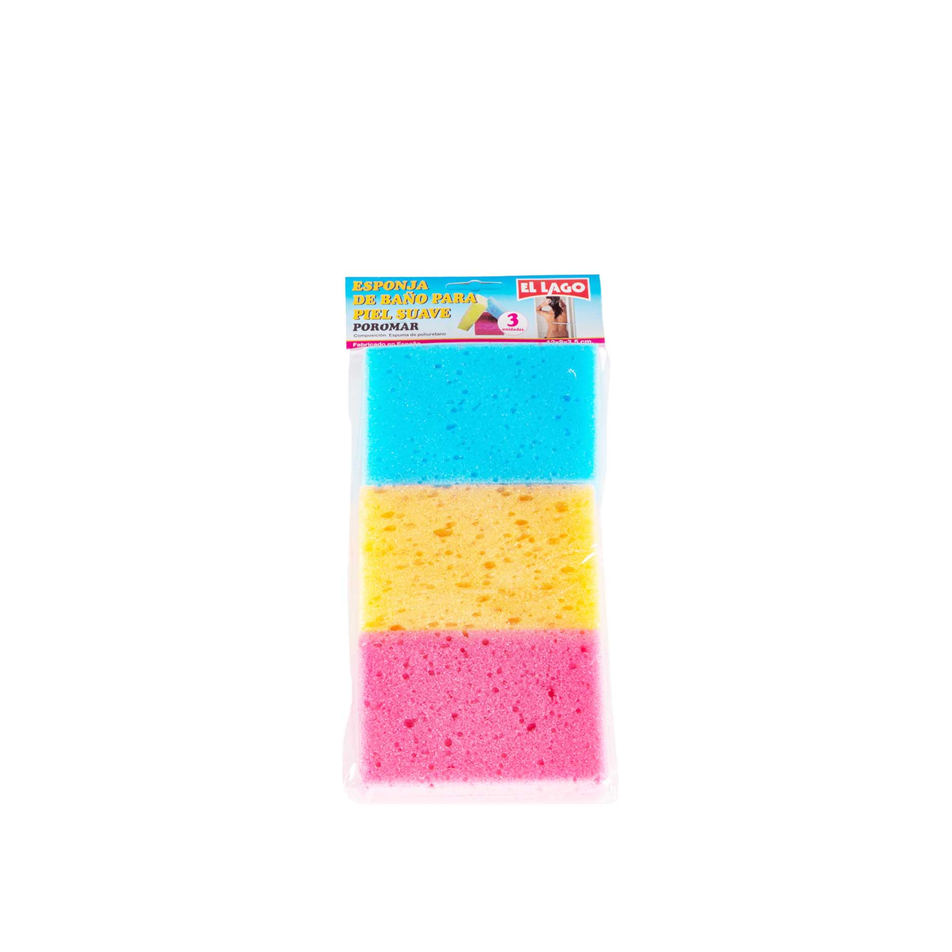Esponja Banho 12X8X3.5CM Pack 3