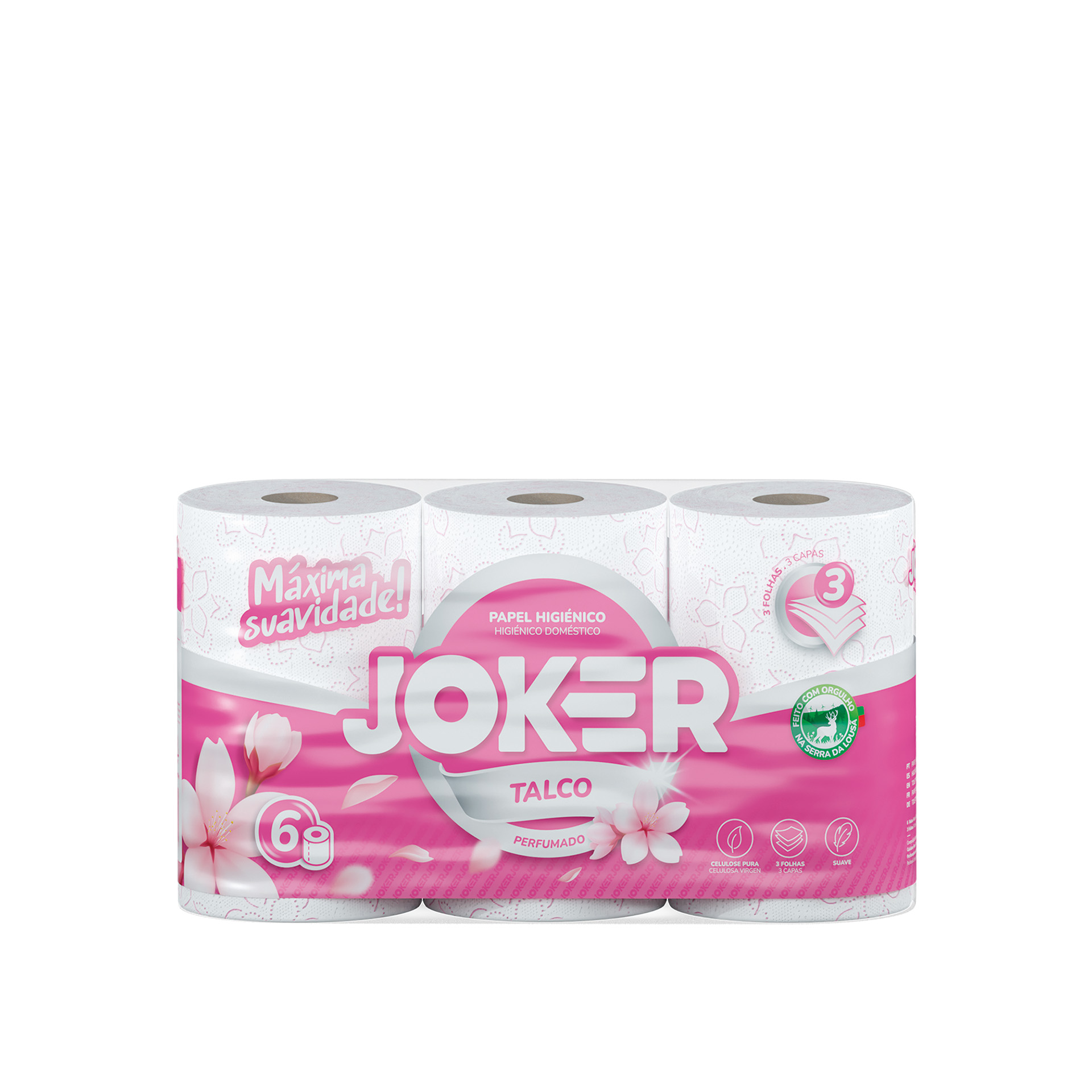 Papel Higiénico Tissue Joker Talco 3 Folhas 165 Serviços 18M