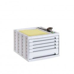 Bloco 5 Gavetas Classificadores Secretria Cinza 37X30.5X21.5cm