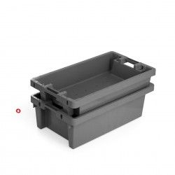 Caixa Contentora Perfurada Cinza 47L 80X45X25cm