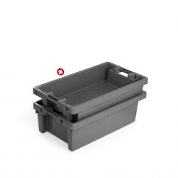 Caixa Contentora Perfurada Cinza 30L 80X45X15cm