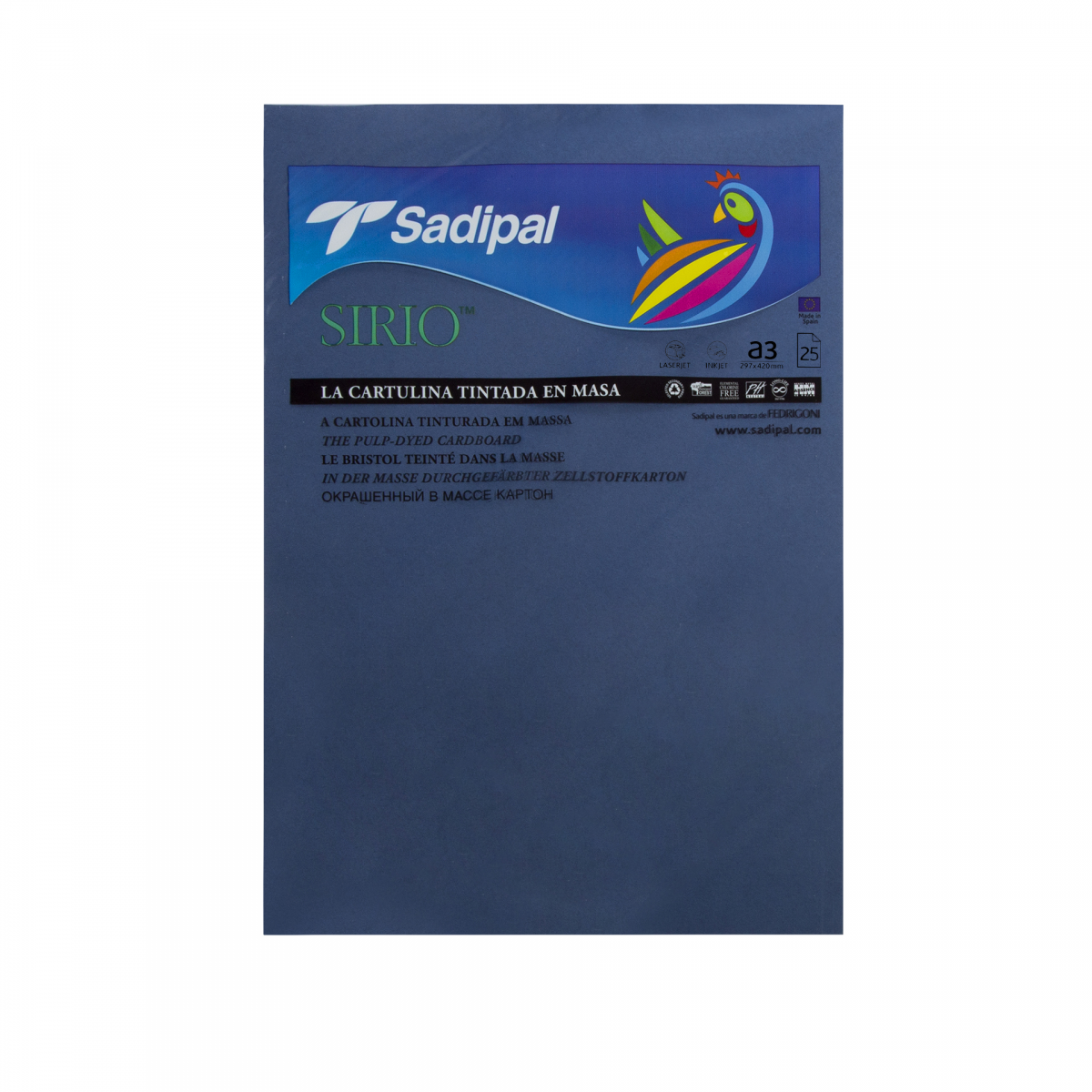 Folha Cartolina Sirio Sadipal A3 Azul Marinho 29.7X42cm - 62.02.05.0831 ...